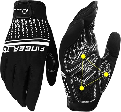 Guantes de entrenamiento de dedo completo para levantamiento de pesas para hombres y mujeres con relleno, guantes de ejercicio de gimnasio de mano
