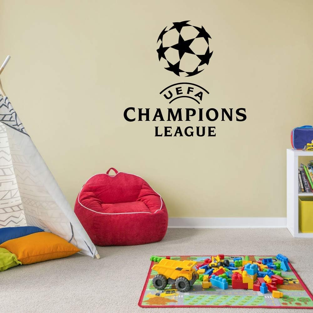 UEFA Champions League Quote Soccer Player Athlete Quotes Wall Sticker for Nursery Bedroom Children Kids World Cup Sport Fans Rooms Home Art Murals Decals Decor Vinyl Decoration Size (40x40 inch)