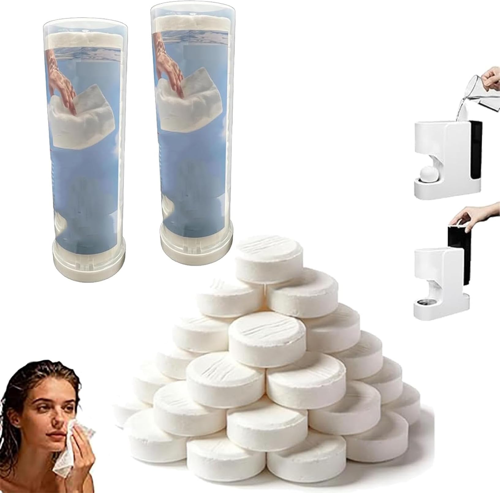 Dispensador de Toallas Calientes Inteligente con 40 unidades comprimidas de algodón suave