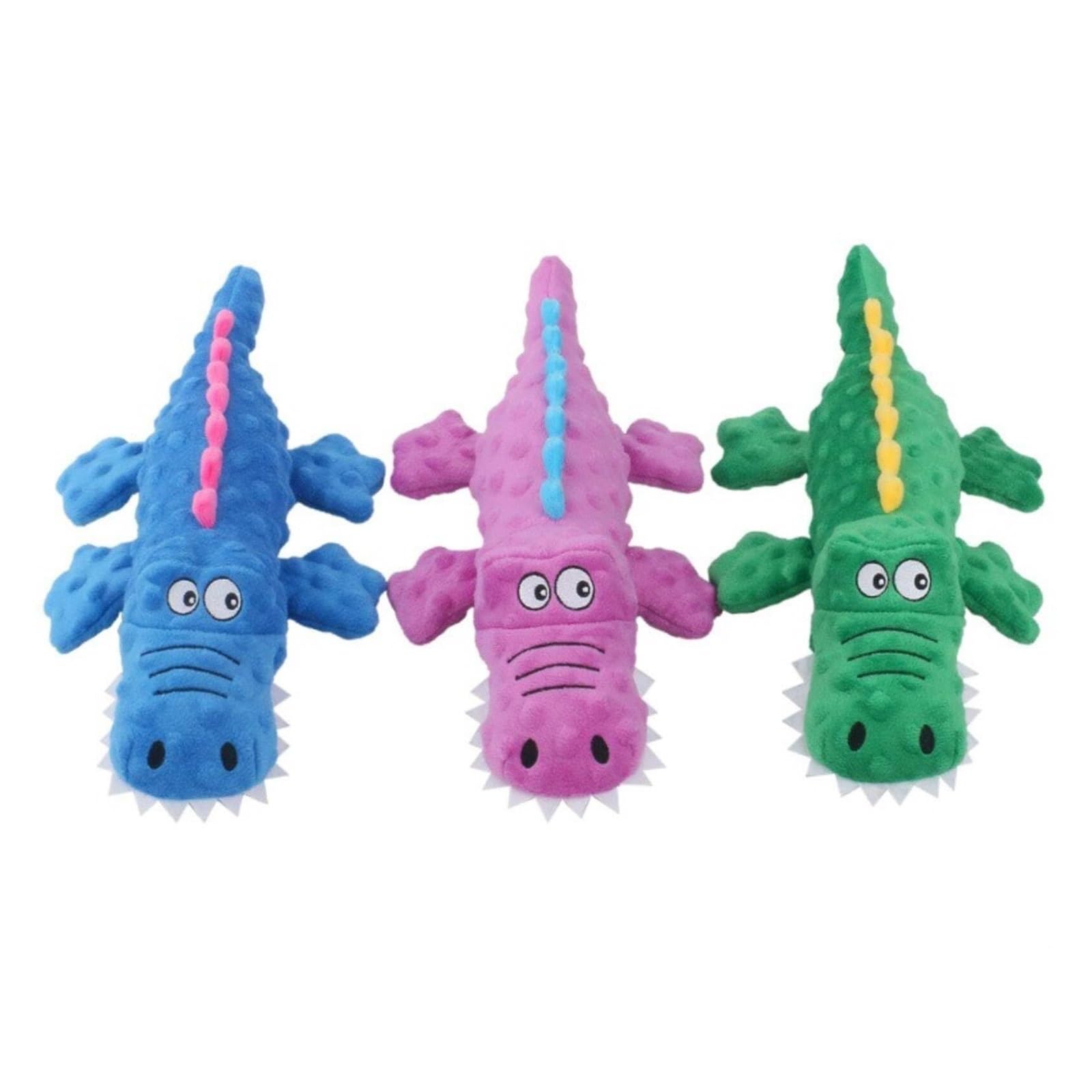 Jouet en peluche crocodile durable pour chien avec couineur et papier froissé, résistant à la mastication, pour chiens de grande et moyenne taille, jeu interactif doux (violet)