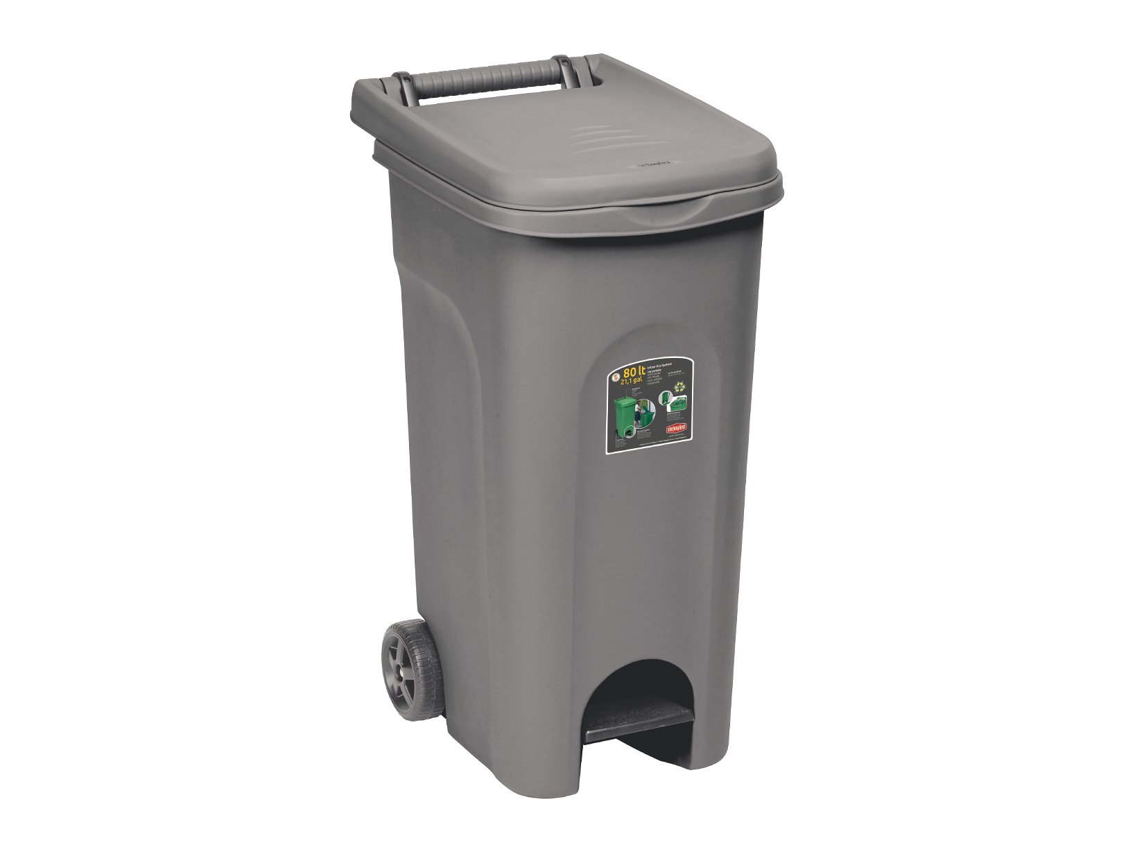 BIDONE Eco System 80 LT con PEDA Grigio