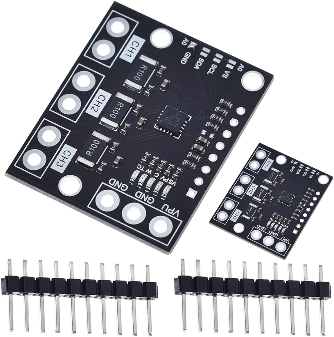 2 Pcs I2C SMBUS INA3221 3 Channel Shunt Current Voltage Monitor Sensor Module High Side Output Power Control Board Replacement INA219