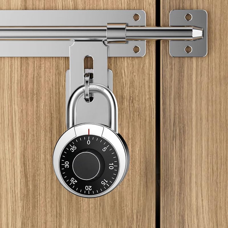 Candado de combinación, cerradura de combinación para casilleros de gimnasio, cerradura para armarios de gimnasio y escuela, caja fuerte, tocadiscos