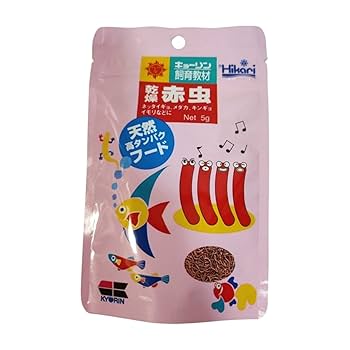 Amazon.co.jp: キョーリン 乾燥 赤虫 熱帯魚 メダカ 餌 5g × 2個