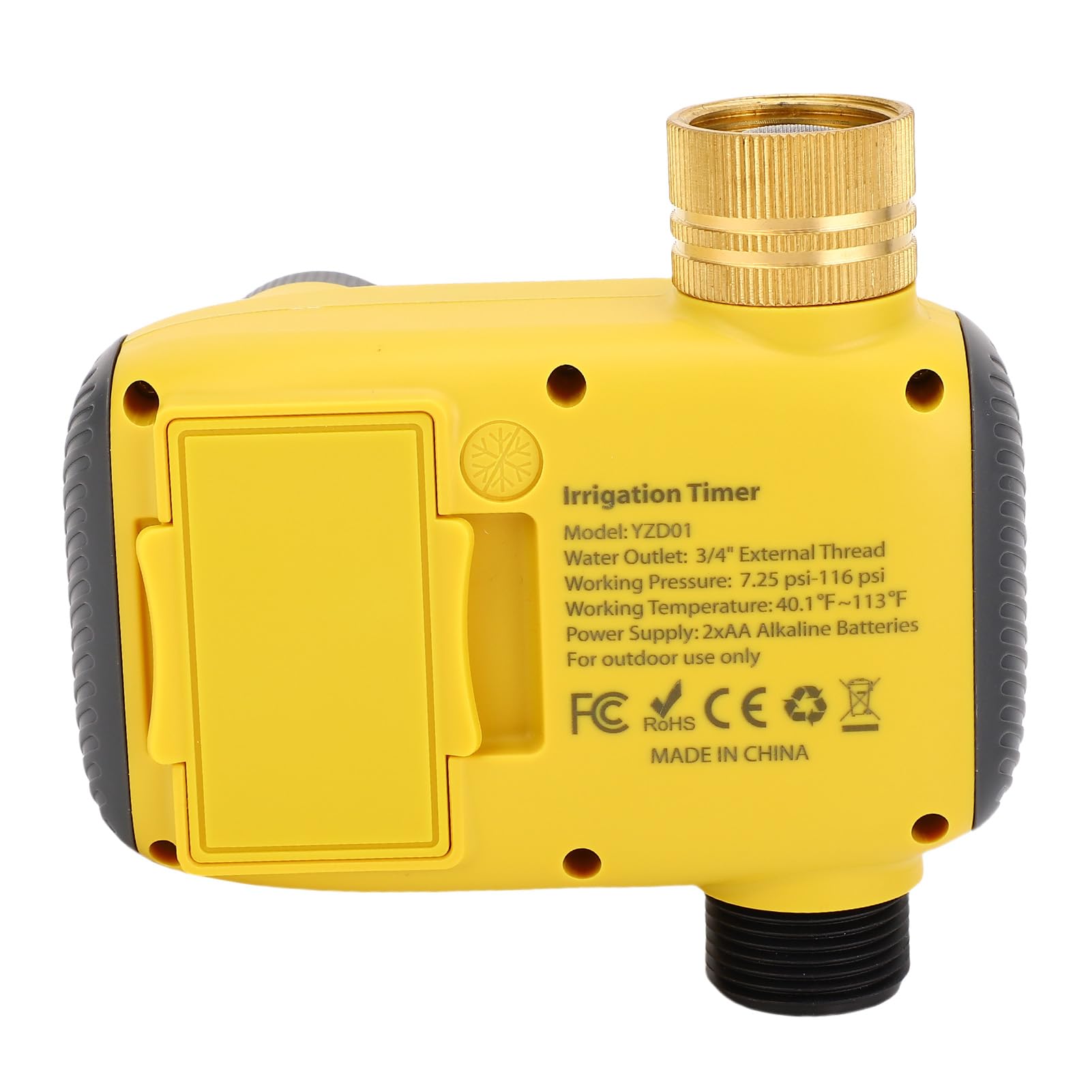 Fockety Programmatore di Irrigazione 1 Uscita, Ingresso in Ottone | Timer per irrigazione per tubo da giardino, IP55 resistente alla pioggia, controller manuale per irrigazione automatica per