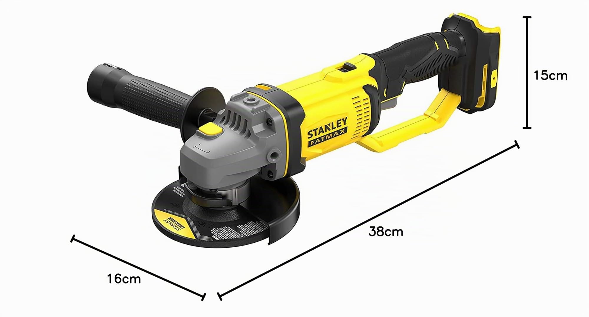 Stanley Meuleuse sans fil d'angle, 18V, Gamme FATMAX V20, 125mm, Vitesse 8500 trs/mn, Sans Batterie Ni Chargeur, SFMCG400B-XJ Noir; Jaune