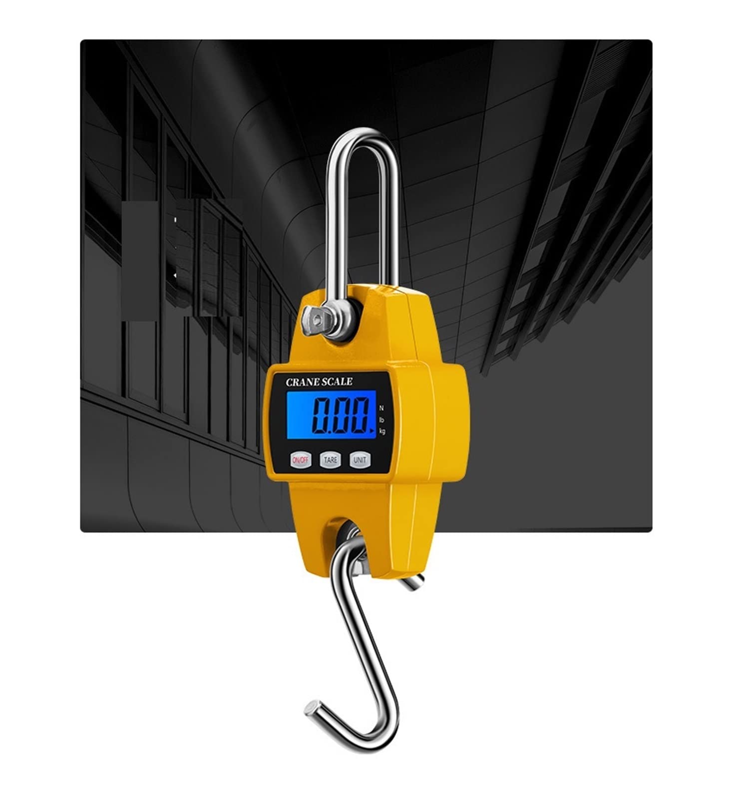 Báscula industrial, Mini LCD Digital 300 kg báscula de grúa peso portátil Industrial electrónico pesado gancho de peso grúa báscula colgante casa granja(Yellow)