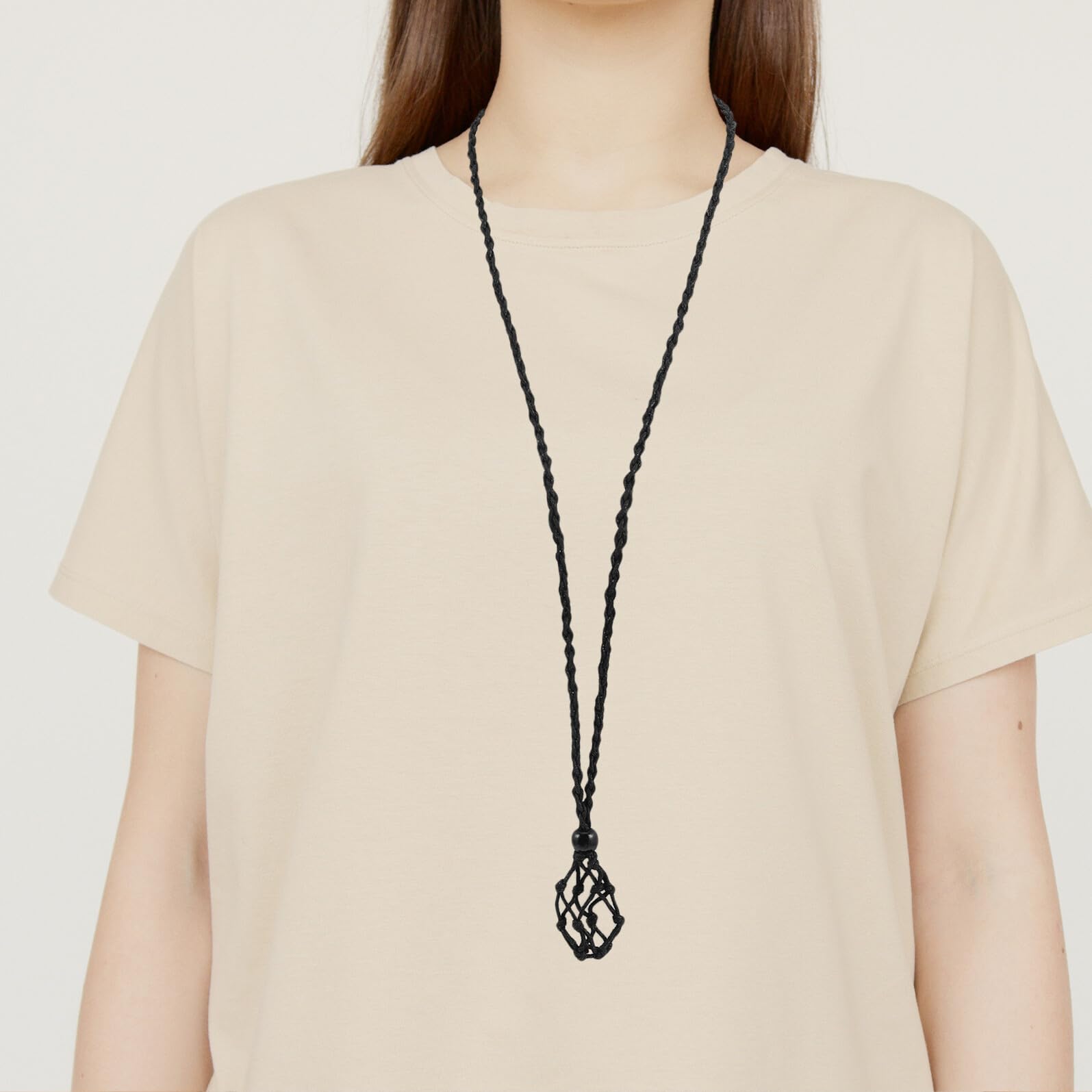 Cordino Collana Regolabile Nero 24 Pezzi per Gioielli | Tessuto Intrecciato, Lunghezza Regolabile, per Cristalli e Pietre, Stile Etnico Artigianale