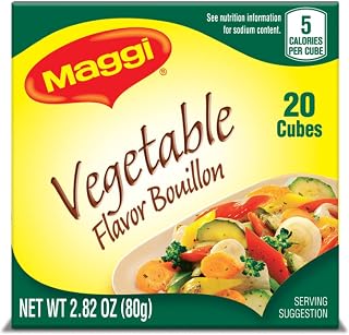Maggi Vegetable Bouillon Cubes, 20 Count 2.82 oz - Instant Veggie Broth for Soups, Stews, Rice & More