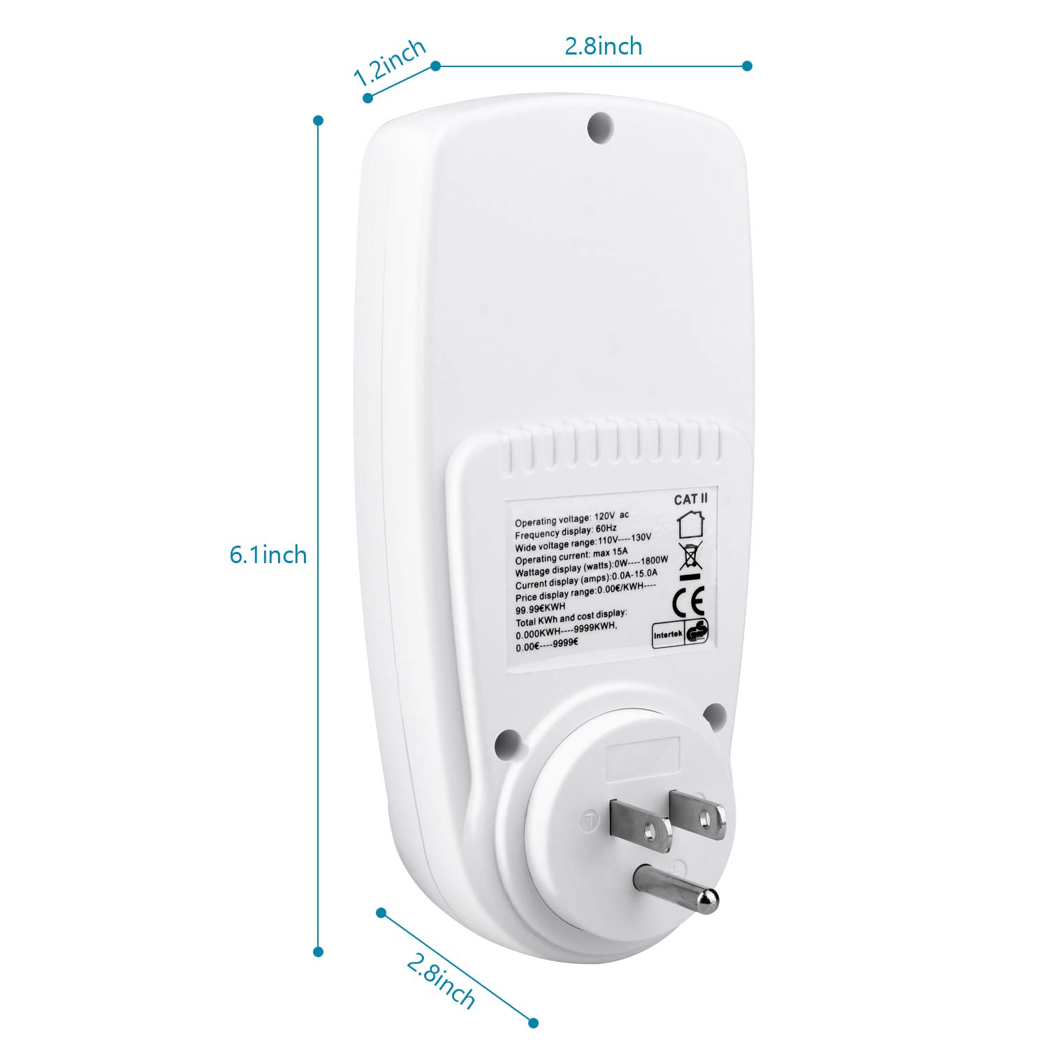 Kuman KW47US Electricity Usage Monitor Plug Power Watt