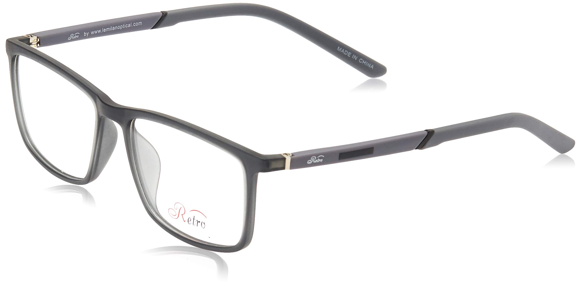 RetroUnisex Spectacle Frames Rectangular 3007 M.Dark Grey/Light Grey