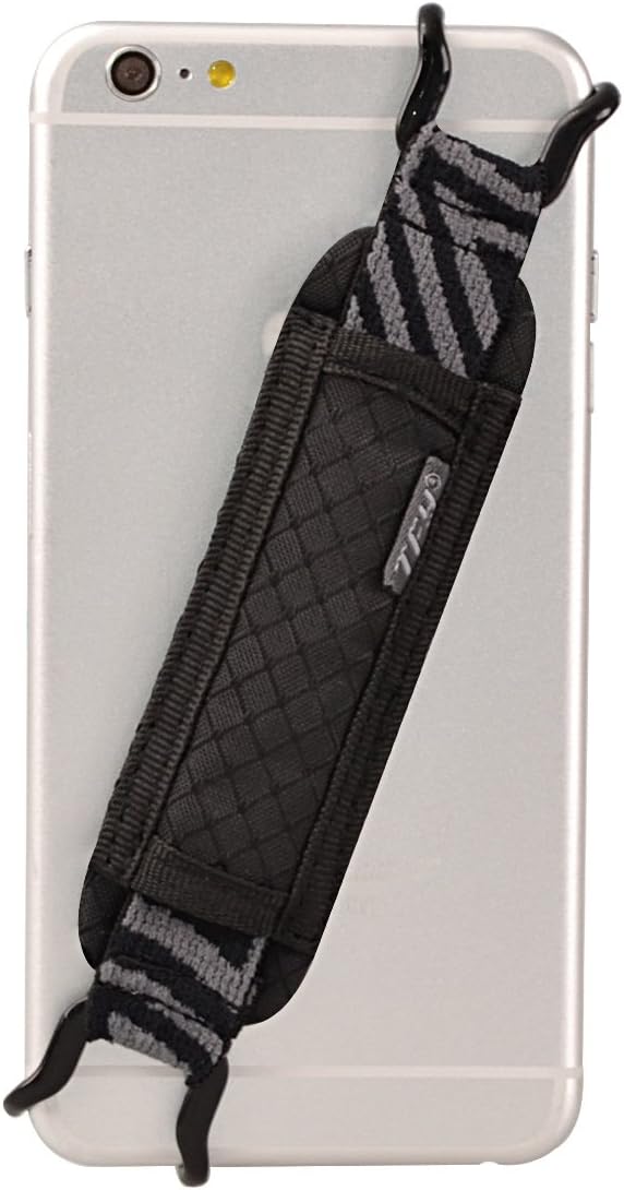 TFY Security Hand Strap Holder Compatible with iPhone 14 Pro Max / 14 Plus / 13 12 Pro / 11 / Xs/XR/X / 8 Plus / 7 / Galaxy S22 / S21 / Note 20 / Huawei Mate 50/40 Pro (Black)