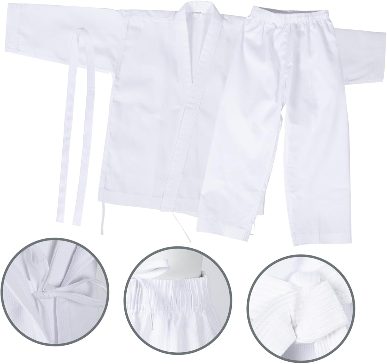 BESPORTBLE 1set Wear-resistant Karate Uniforms for Adults and Youth Breathable Quick-drying Training Costume Reinforced and Comfortable Elastic Bands for Martial Arts Practice