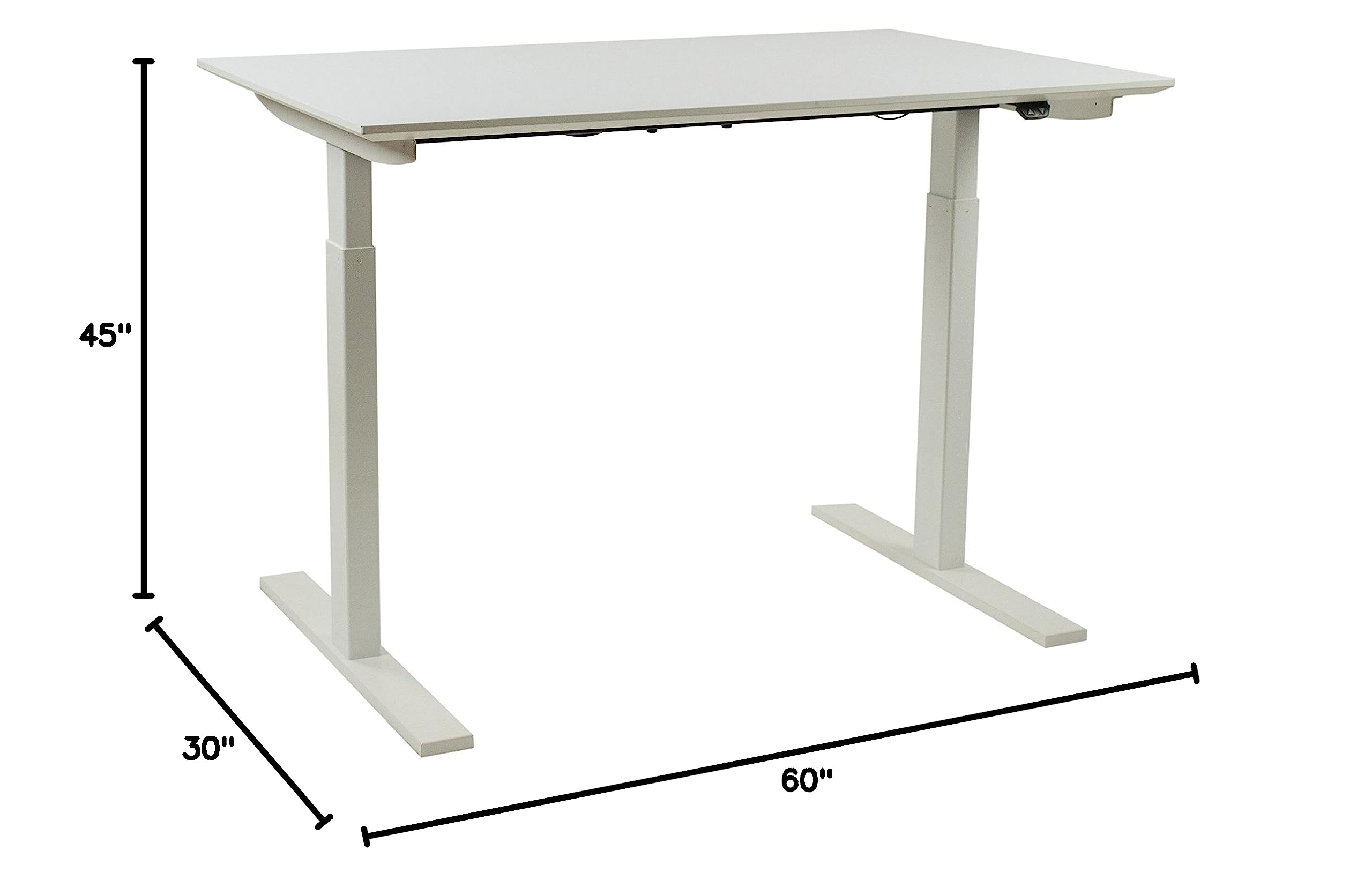 Giraffe - Height-Adjustable Standing Computer Desk - Scandinavian Design - White - Medium Large Large — view 3