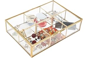Golden Vintage Glass Box: A Lucent Showcase for Cherished Keepsakes