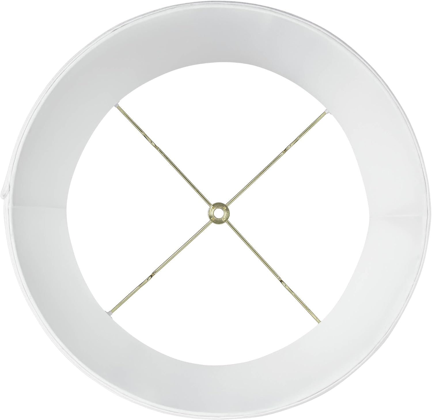 Imperial Collection White Large Drum Lamp Shade 14" Top x 16" Bottom x 12" Slant (Spider) Replacement with Harp and Finial