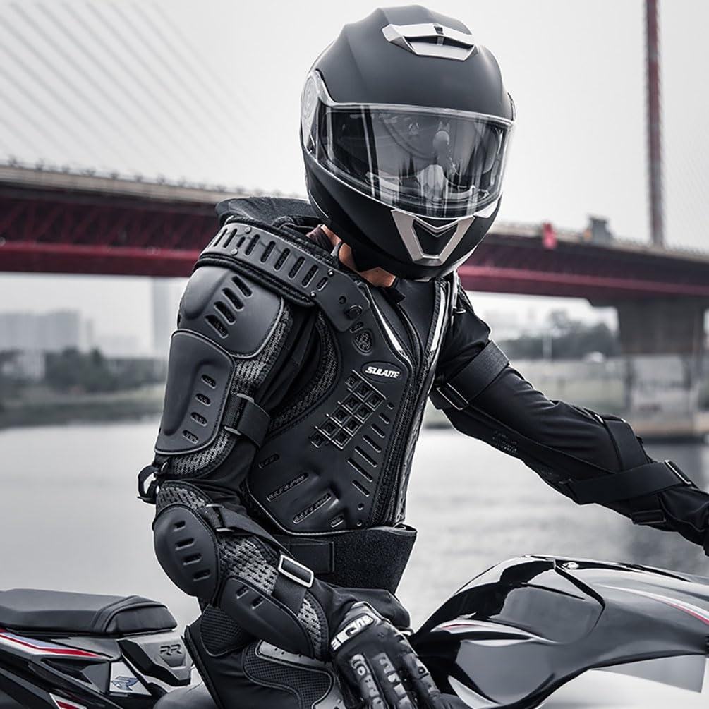 Chaqueta De Motocicleta Chaqueta con Protección para la Espalda Armadura De Motocicleta con Rodilleras Y Coderas