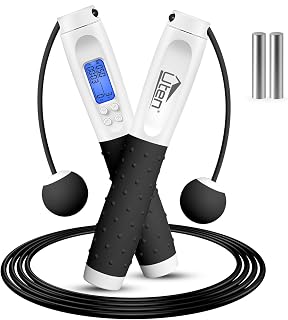 Uten Cuerda para Saltar, con Temporizador y Contador de Calorías, Cuerda para Saltar Inalámbrica, Longitud Ajustable, 3m, Mango Antideslizante, para Fitness, Entrenamiento