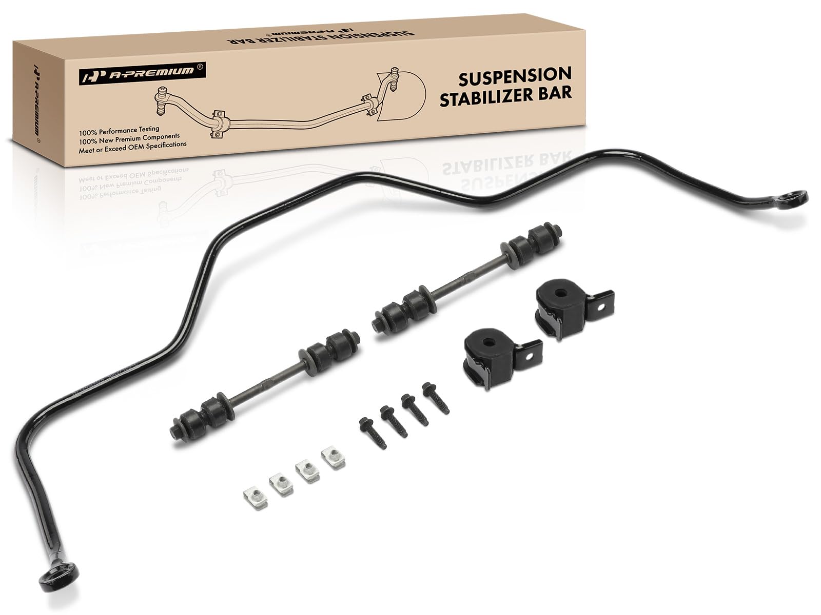 A-Premium [15mm] Rear Suspension Stabilizer Bar Kit, with Links, Bushings & Brackets, Compatible with Ford Crown Victoria 92-11 & Lincoln Town Car 91-
