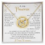 A ma Princesse|Collier Interlocking Hearts |Cadeau Fille 6 Ans,Cadeau Fille 4 Ans,Cadeau Fille 7 Ans,Cadeau pour Fille de 5 Standard Box Finition Or Jaune 18K
