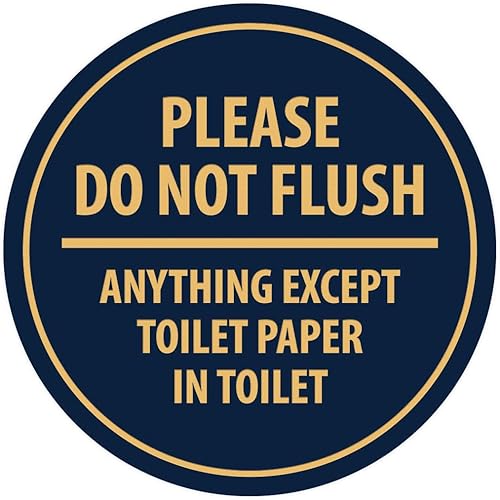 Miniatura 24 de Signs ByLITA Circle Please Do Not Flush Anything Except - Letrero de pared o puerta de papel higiénico - Cinta adhesiva de espuma de doble cara