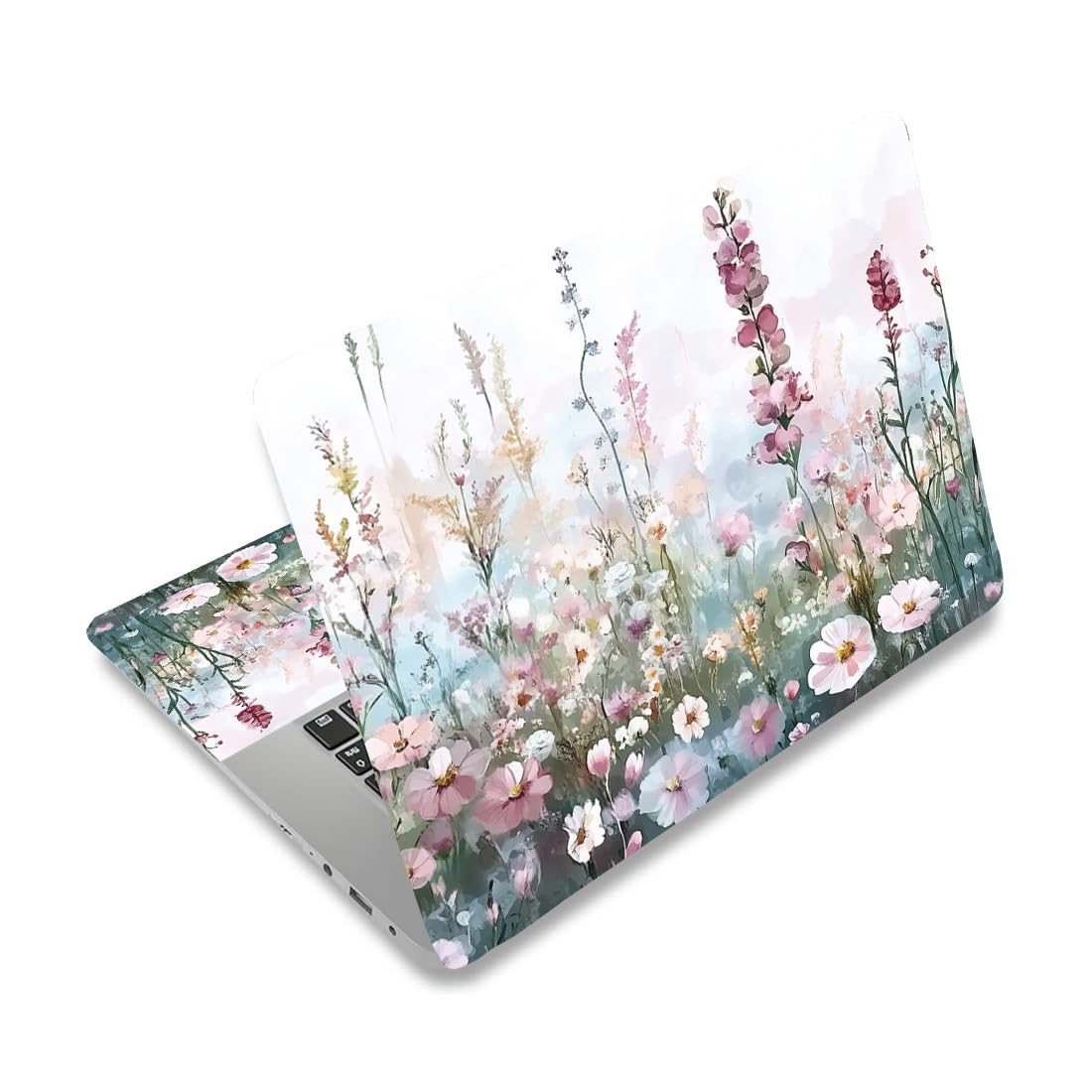 PLIGREAT Wildwill Floral Laptop Skin Adesivo per computer portatile da 12" 13" 13,3" 14" 15 pollici ad acquerello universale rimovibile in vinile Notebook Art Protector Netbook PC Cover adesiva