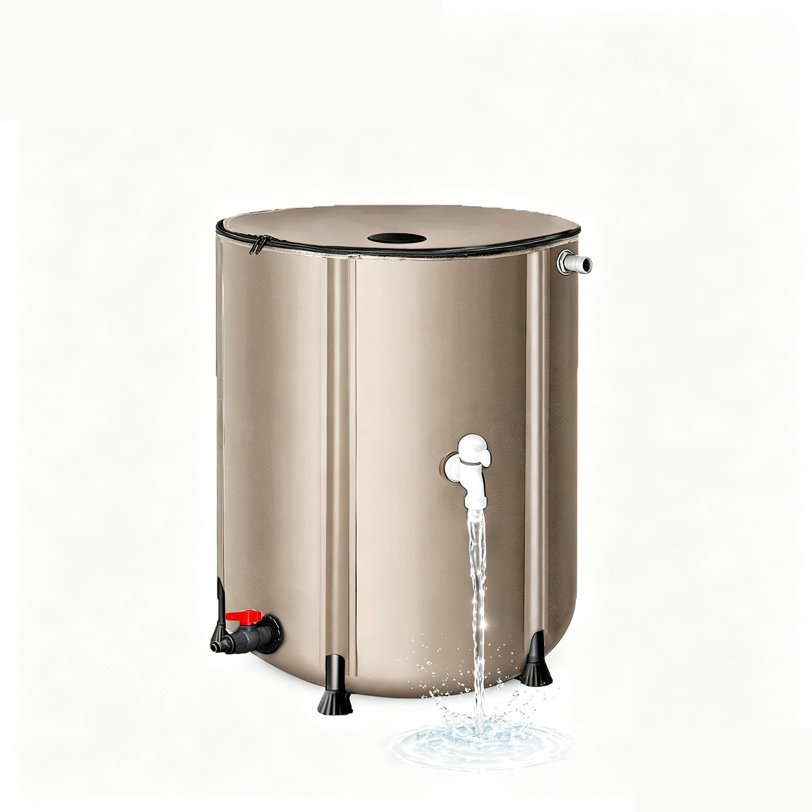 Collapsible Water Butt Foldable Rainwater Tank PVC Rain Barrel Portable Water Collection System Downspout Catcher Container For Garden Backyard Allotment Flowers,250L