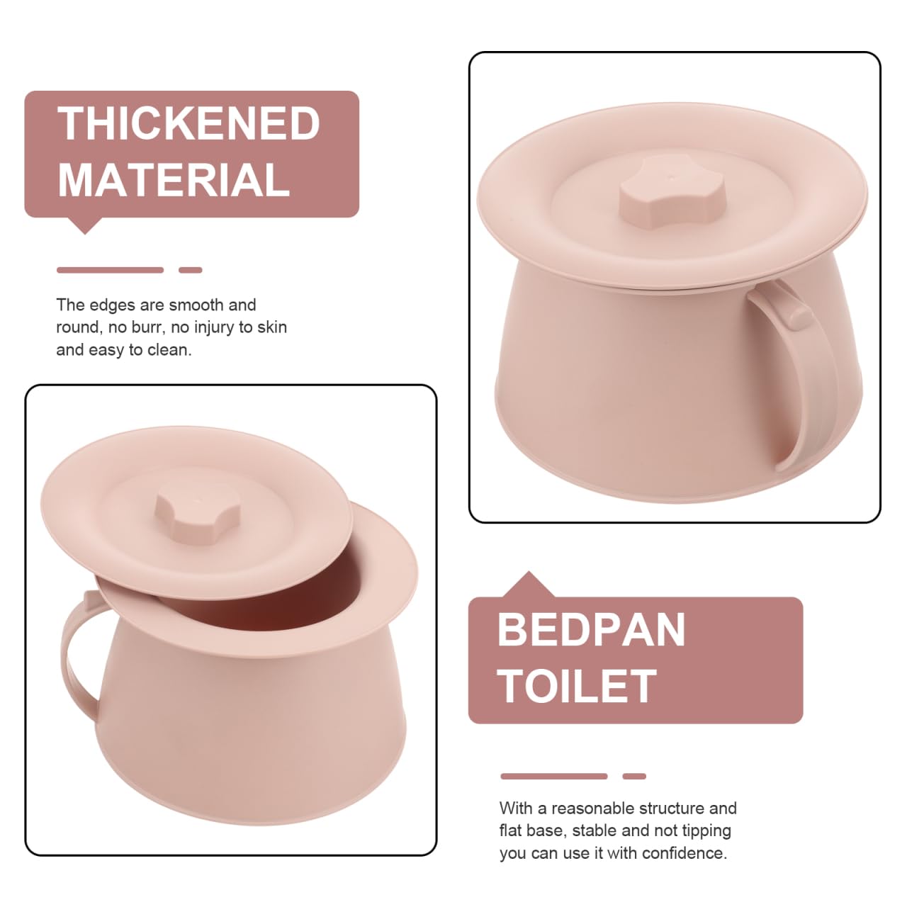 BESPORTBLE Vaso Da Notte Vasino Di Plastica Urina Padella Camera Da Letto Orinatoio Secchio Wc Portatile Sputacchiera Con Coperchio Per La Casa Ospedale Adulti Anziani Incinte Uso Di