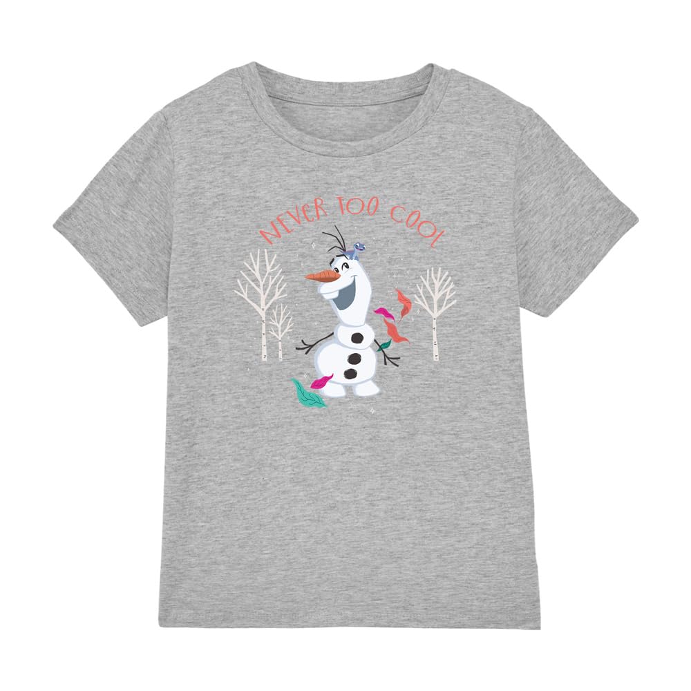 Disney Frozen Frozen Olaf Never Too Cool Unisex Kids T Shirt Camisa Unisex niños (Pack de 1)
