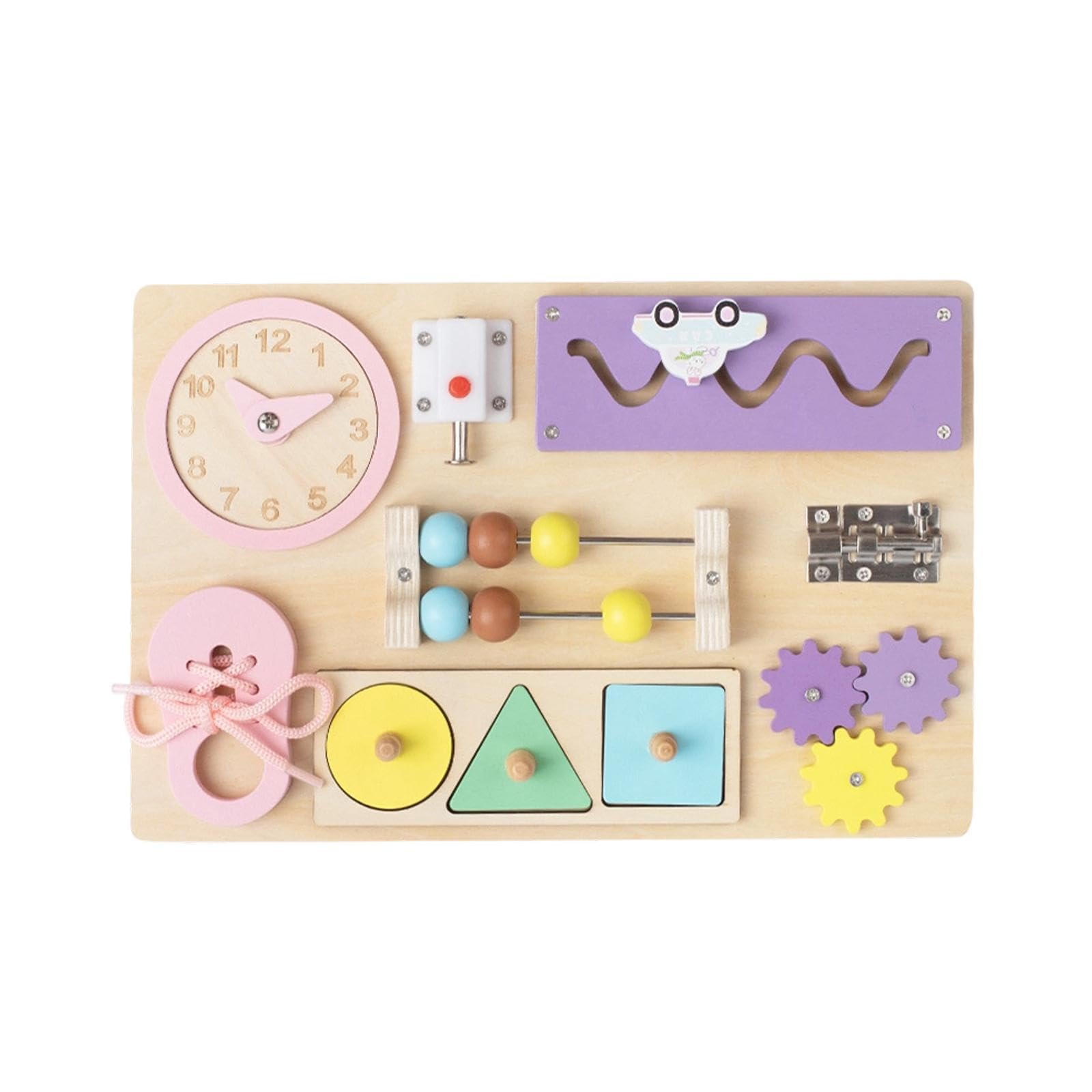 Tablero de Actividades Sensoriales para El Desarrollo de La Motricidad Fina, con Bordes Redondeados, para Niños de 1 a 4 años.