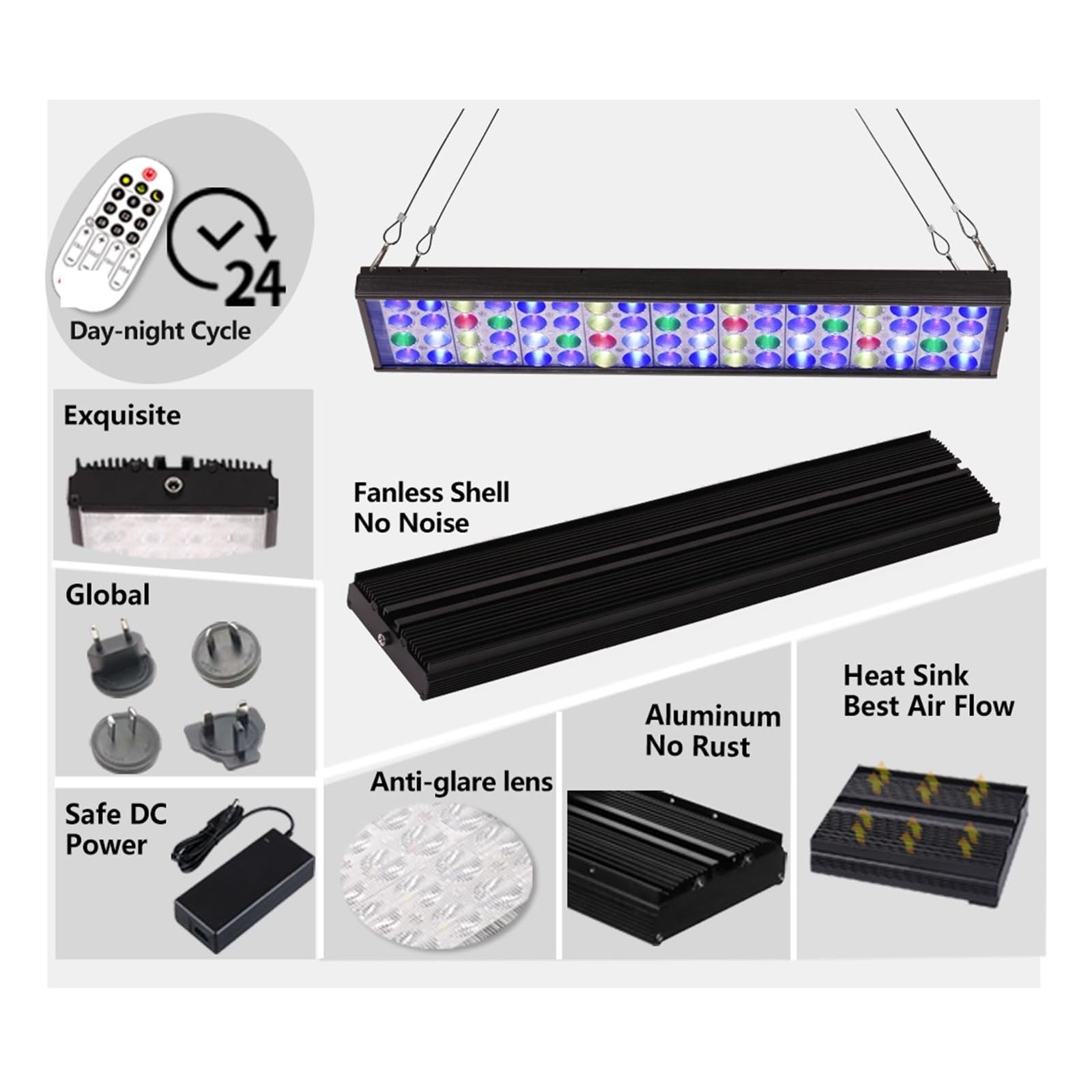 oświetlenie akwarium Akwarium oświetlenie Led do akwarium morskiego oświetlenie Led do akwarium lampa do 60cm 80cm 120cm rafa oświetlenie do akwarium morskiego do akwarium do akwarium roślinnego(1 lam