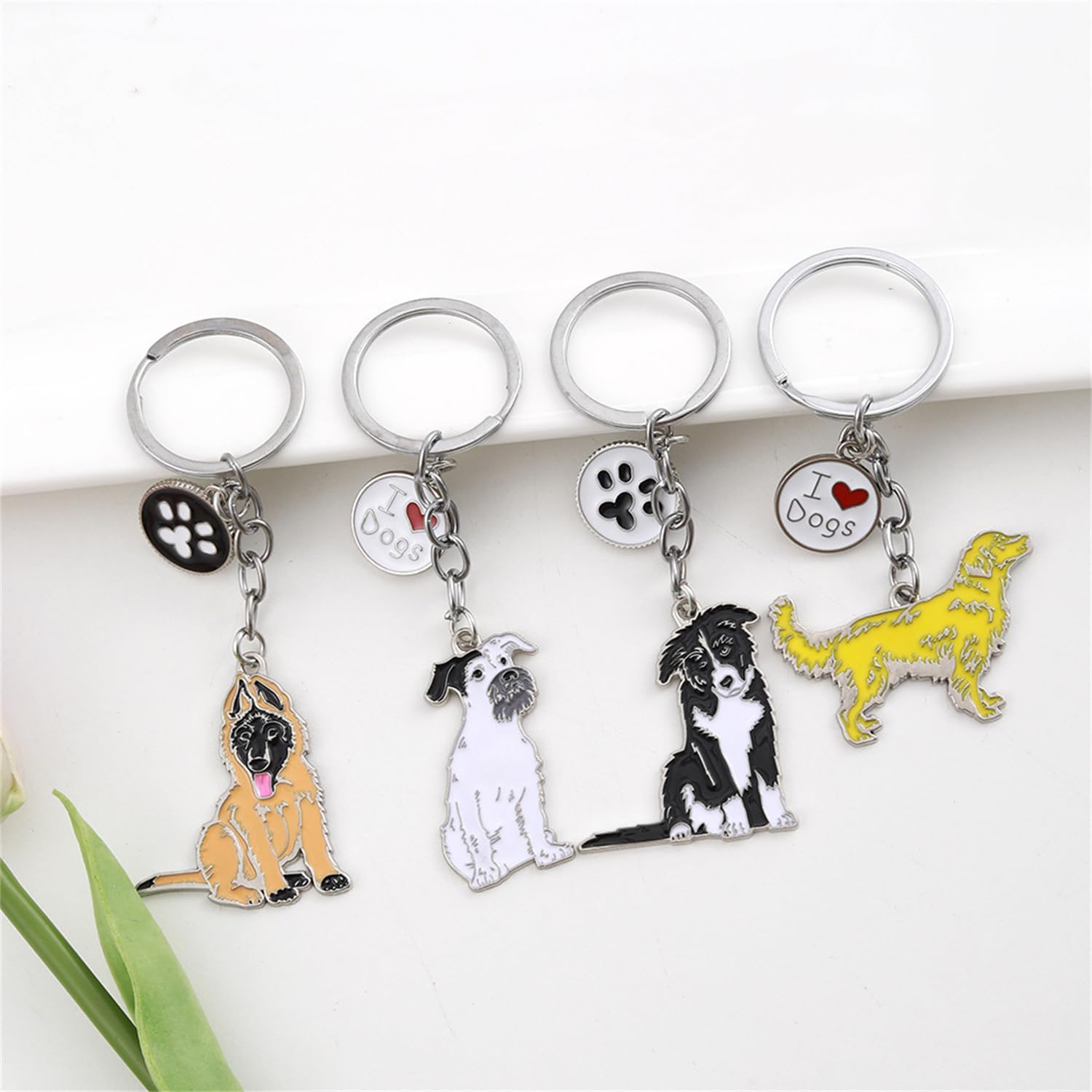 HDKUW Dog Keychain Gift,Large Dog Memorial Collar Charm for Birthday Holiday Gifts,Puppy Metal Pet ID Tags - Image 6