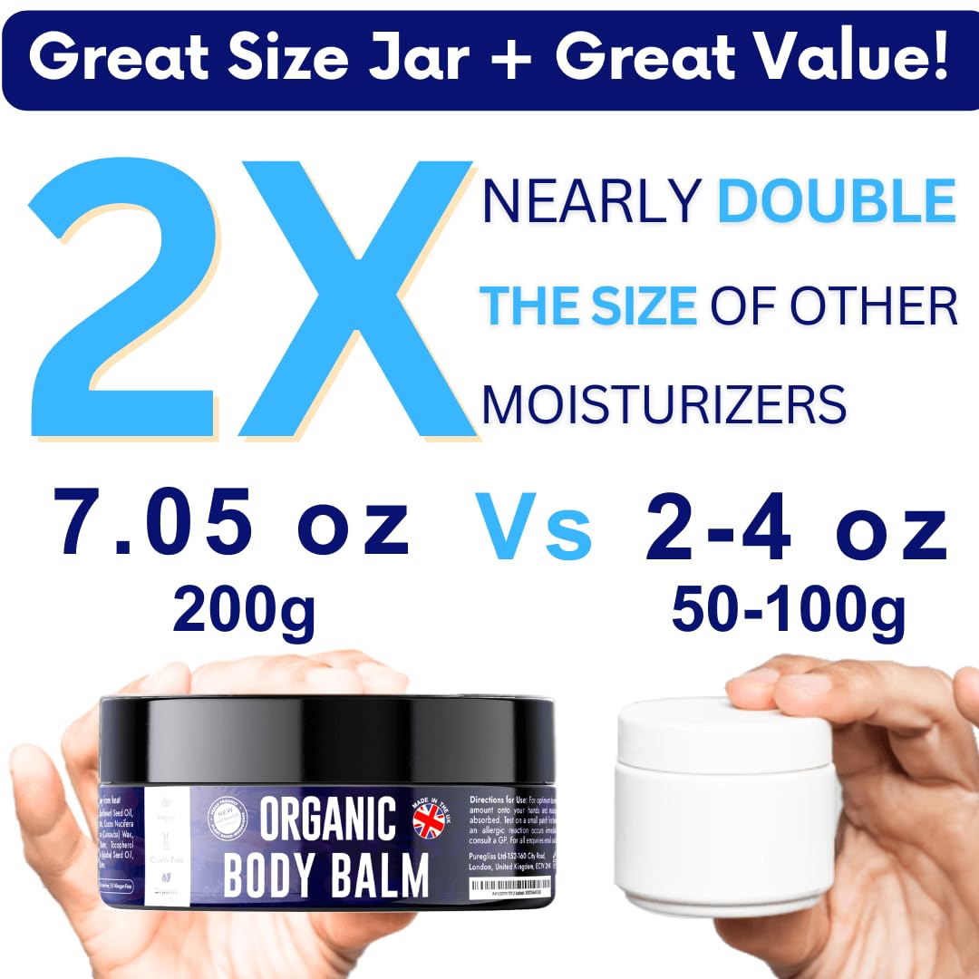 Intensive Body Moisturiser for Dry Skin | Shea Butter Moisturiser for Acne Prone Skin | Eczema Cream | Body Creams for Women, Men, Children with Coconut Oil, Lavender, Vitamin E - Image 4