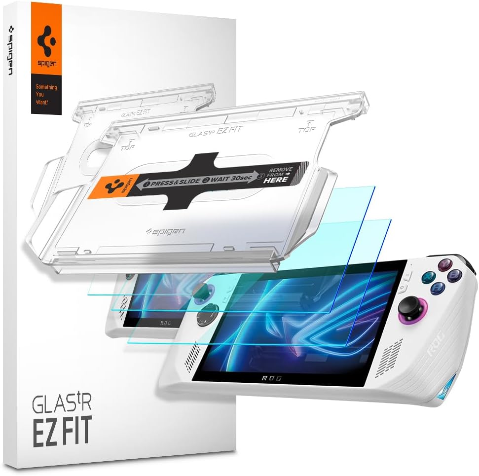 Spigen Glas.Tr EZ Fit Tempered Glass Full Screen Protector Guard For ASUS Rog Ally (2023) - 2 Pack