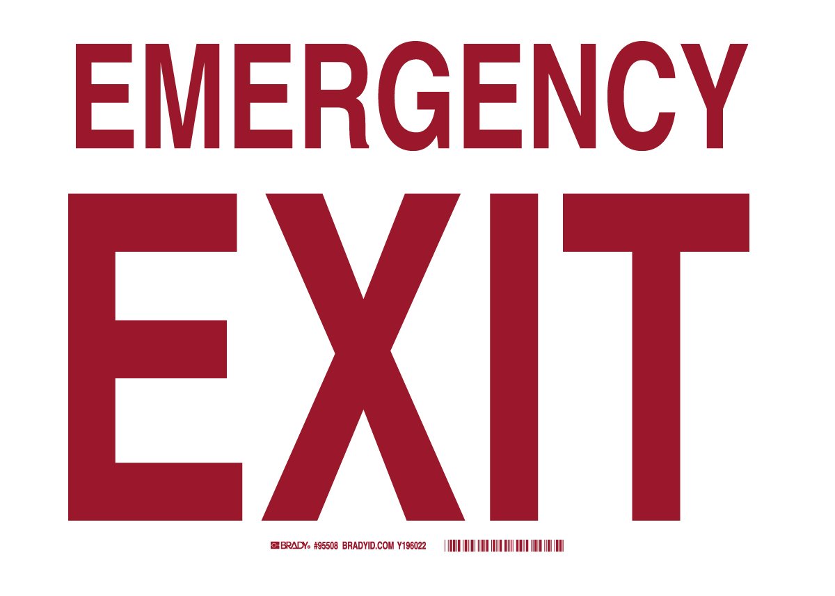 Brady 95508 aluminio, 10 "x 14" leyenda salida de emergencia