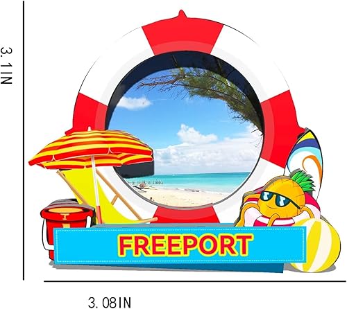 Miniatura 3 de Bahamas Freeport imán de nevera de madera 3D monumentos de viaje coleccionables recuerdos decoración hecha a mano -719