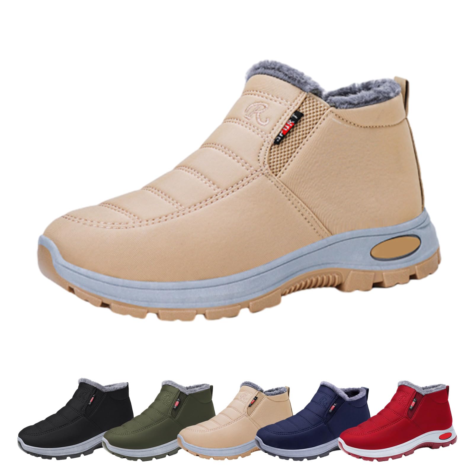 Slip on inverno neve caviglia stivali per le donne calde scarpe da | Confortevole fodera in pile leggero caldo stivali corti casual slip on stivali da neve per le donne impermeabili per tutti i