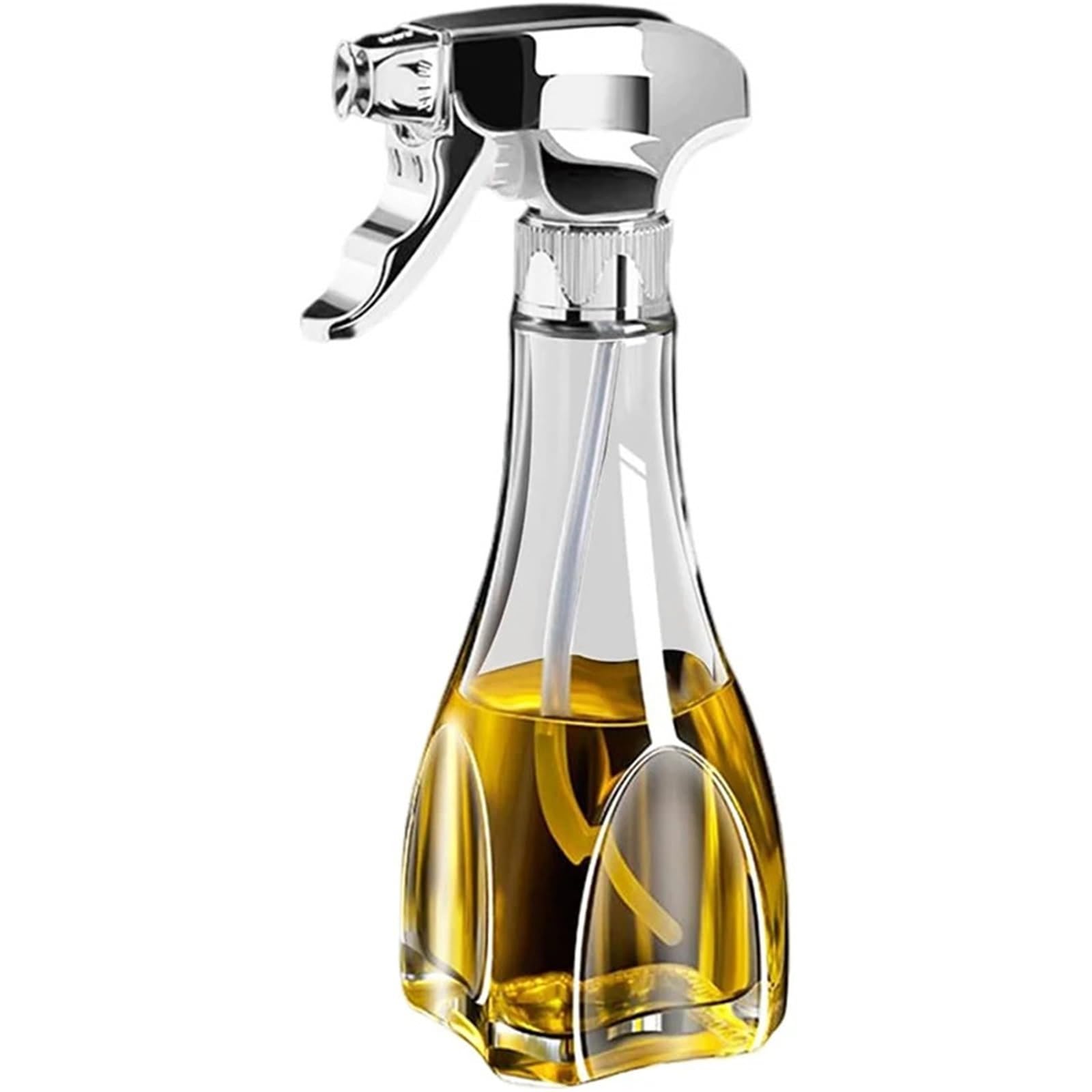 NGTFDCP Oil Dispenser, Oil Sprayer 240ML Glass Bottle With Rotatable Nozzle Spritzer Mister For Air Fryer for Air Fryer, Salad(Silver)