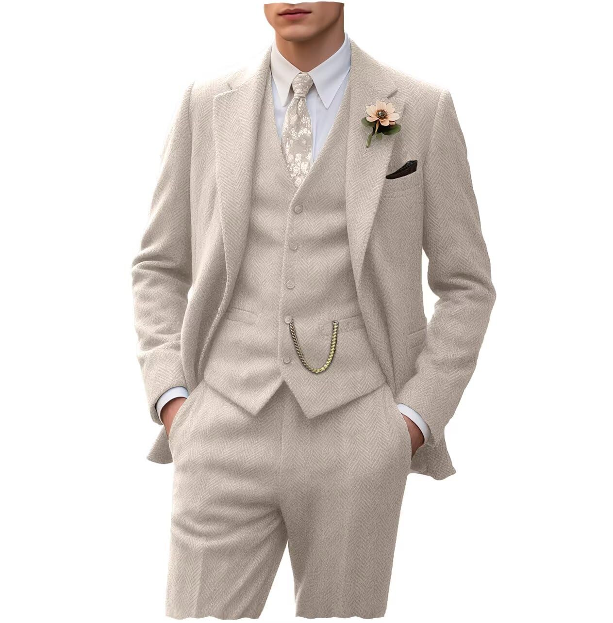 Tweed Retro Slim Fit 3 Piece Suit