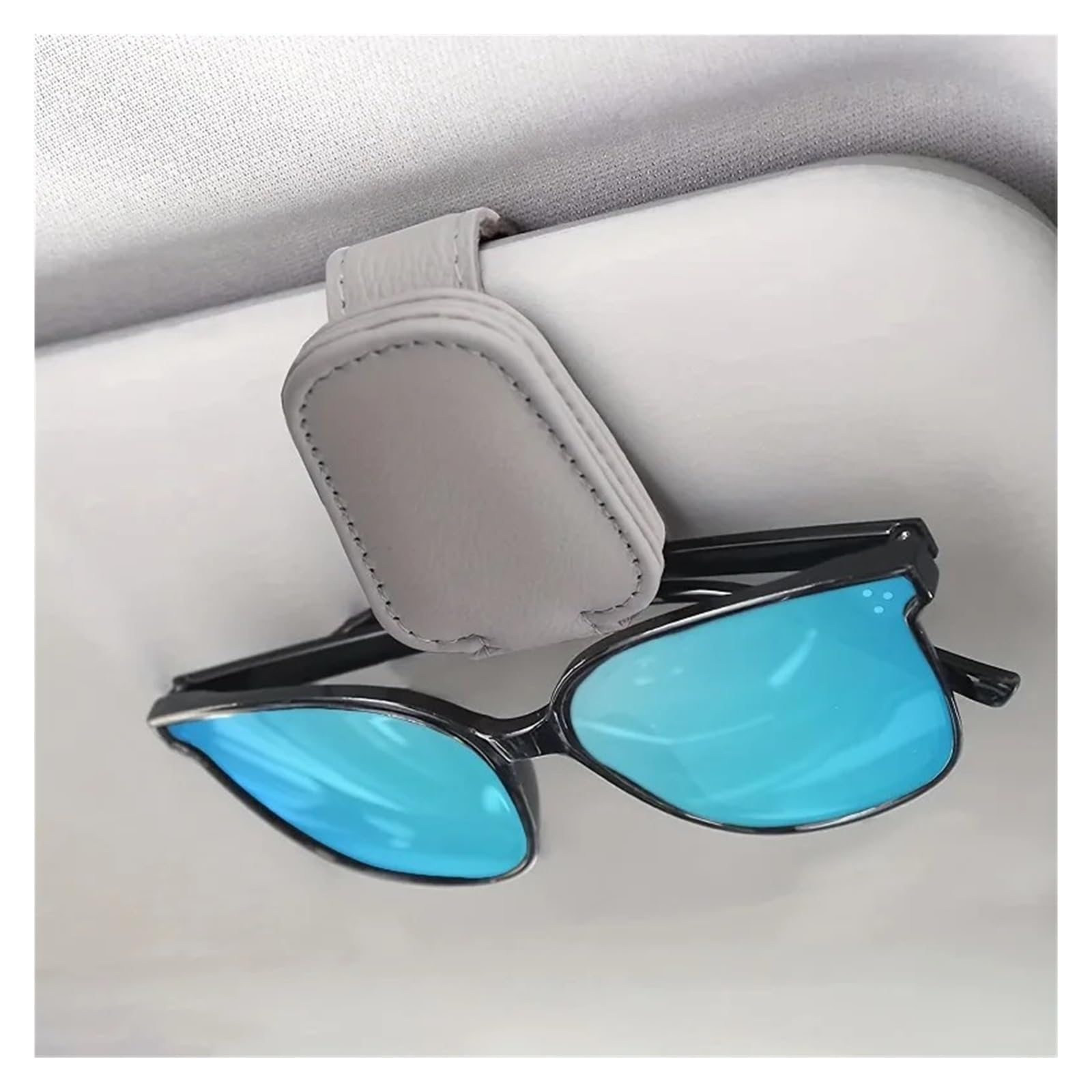 Portagafas con Clip para Coche Soporte Magnético para Gafas Cuero PU Clip Elegante para Visera Coche con Agarre Texturizado Negro Diseño Compacto 1 Ud(Black-1pc)