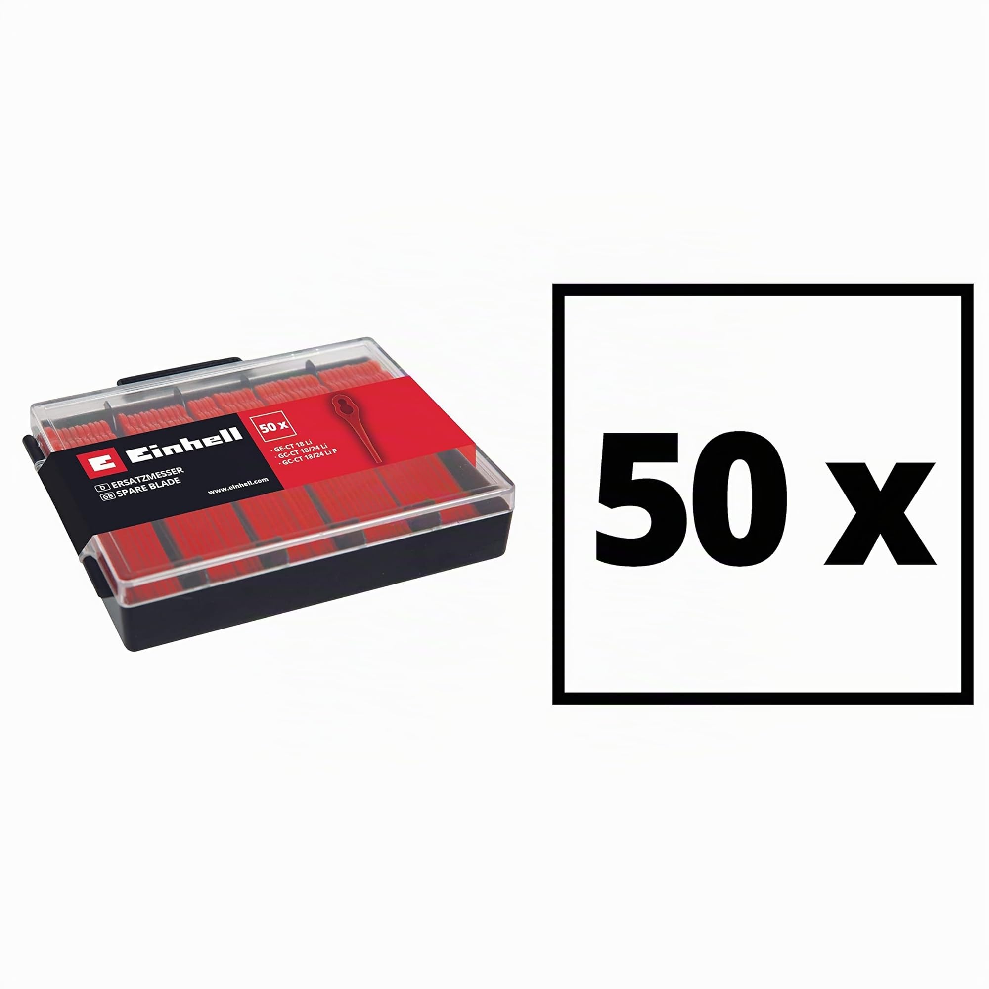 Original Einhell Boîte de Lames de Rechange pour Coupe-Bordures PXC (compatibles avec Les Coupe-Bordures sans Fil GE-CT 18 Li, GC-CT 18/24 Li et GC-CT 18/24 Li P, 50 unités)