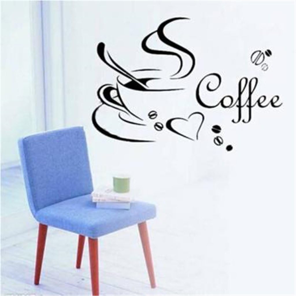 Linkings Removable PVC Wall Sticker Decal Coffee Cup Heart Sticker Home Decor