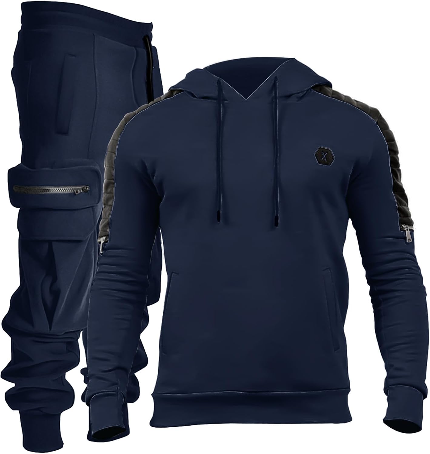 Men's Tracksuit 2 Piece Hoodie Athletic Jogging Sweatsuits for Men Casual Sports Long Sleeve Pullover Suit Set
