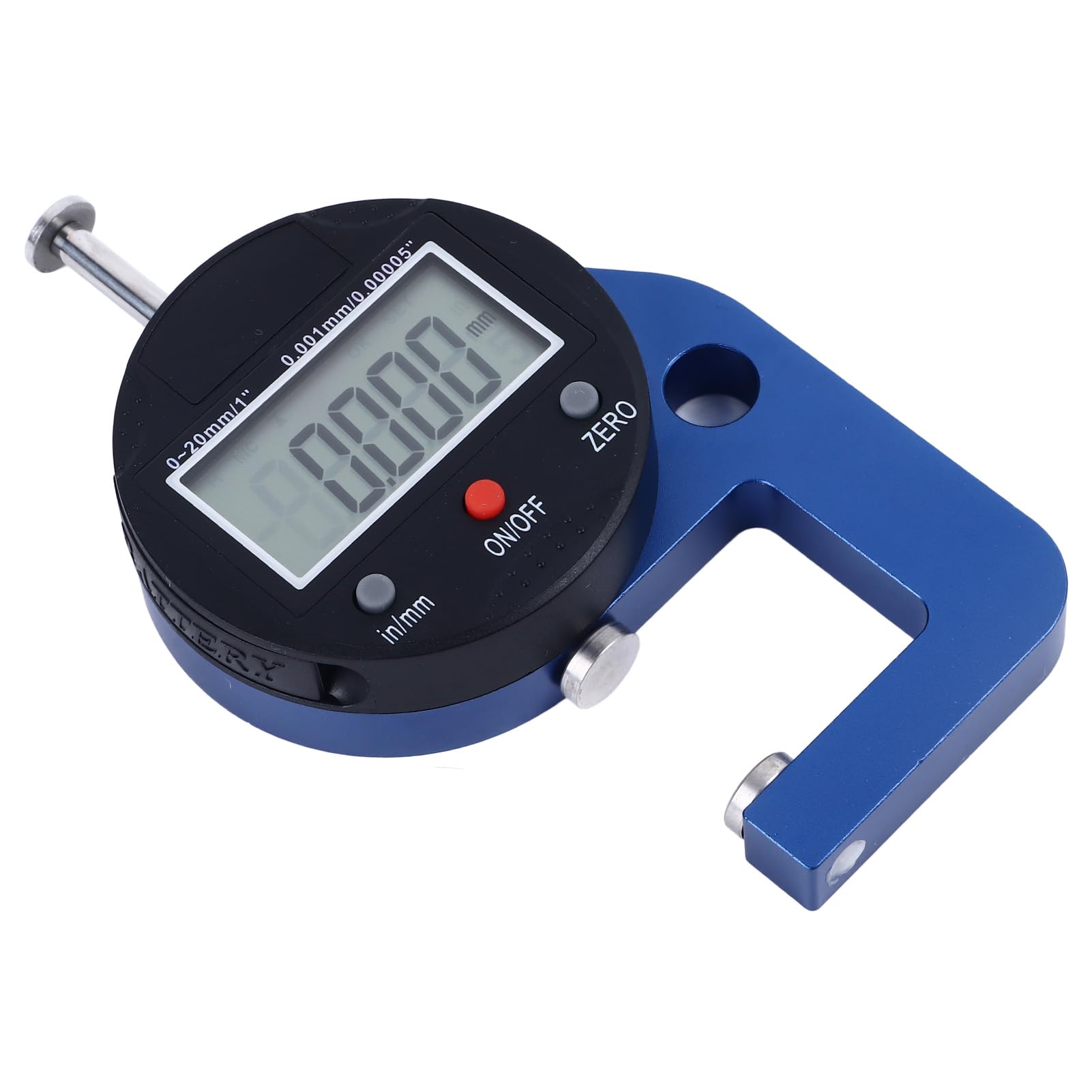 Medidor de espesor digital de 0 a 20 mm, herramienta de medición de alta precisión con resolución de 0,001 mm, medidor de espesor de aleación de aluminio para procesamiento