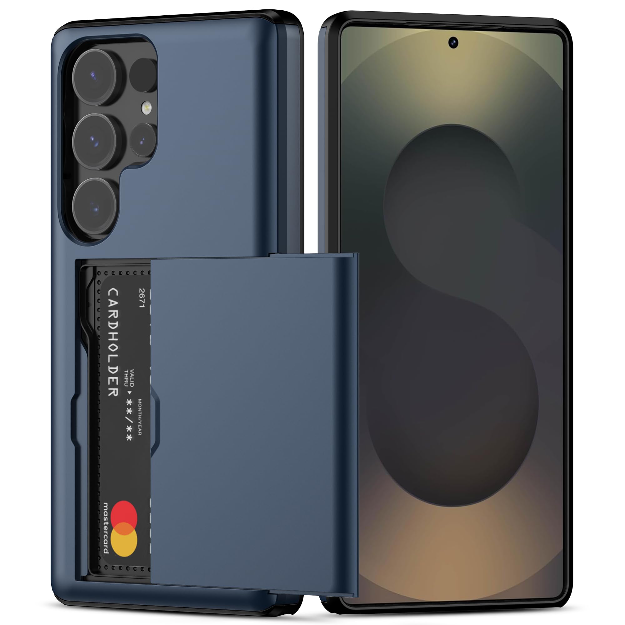 Nvollnoe for Samsung S25 Ultra Case with Card Holder Dual Layer Heavy Duty Protective Case Hidden Card Slot Slim Wallet Case for Samsung S25 Ultra 6.9