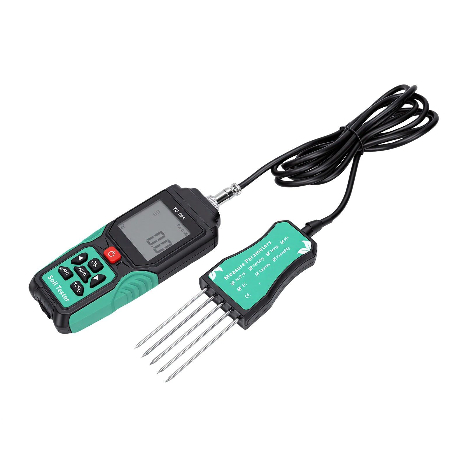 Cosiki 9 en 1 Testeur de Sol avec écran LCD, Température et PH