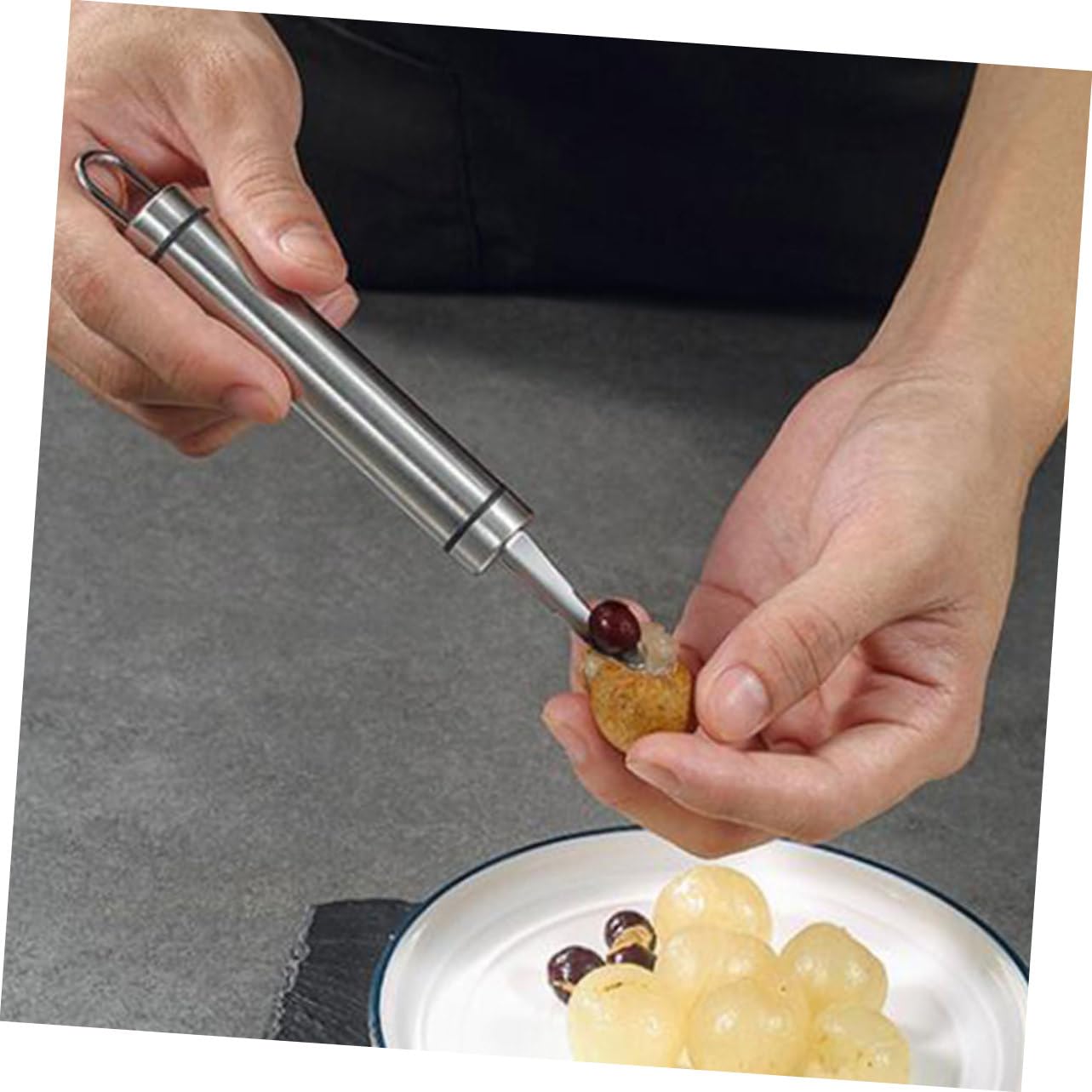 Alipis 6stücke Edelstahl Obstkernausstecher Für Longan Und Litchi Praktisches Küchenwerkzeug Zur Schnellen Kernentfernung Für Zuhause Und Gastronomie