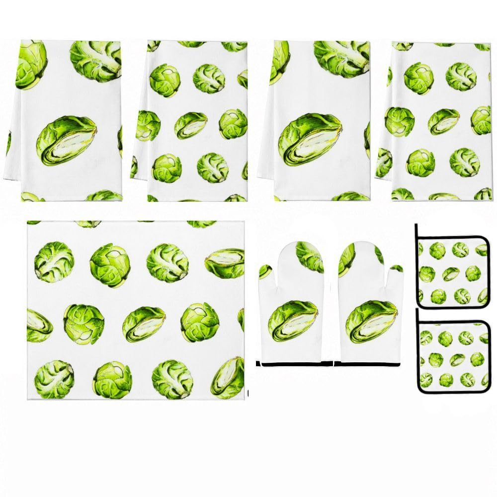 9PCS Fresh Brussels Sprouts2 Cucina Decor e Accessori Set