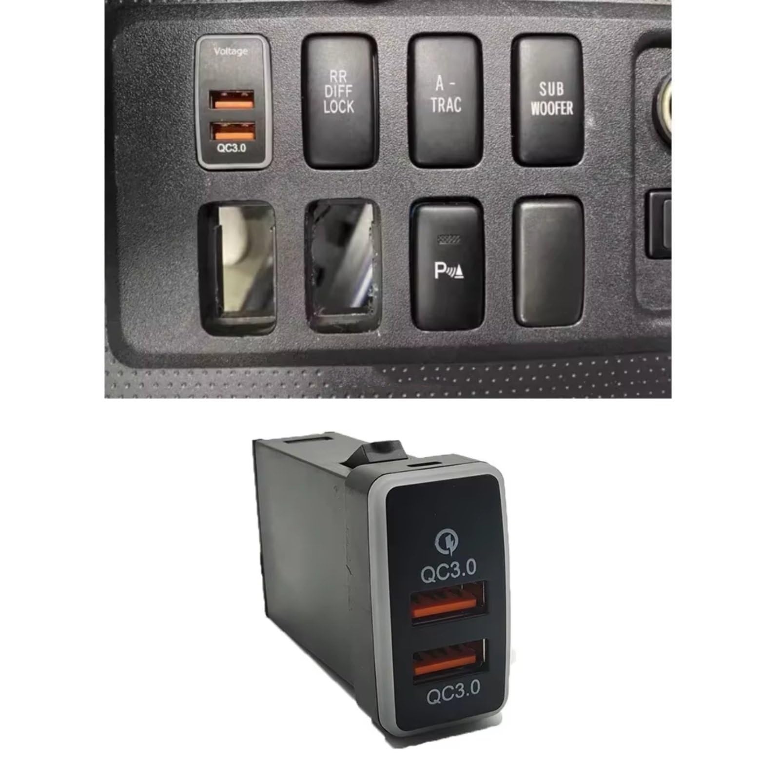 Presa USB Presa Ausiliaria Compatibile Con Toyota Per Fj Cruiser Car QC3.0 Doppia Caricabatterie Porte Presa Adattatore Telefonico Interfaccia USB AUX auto