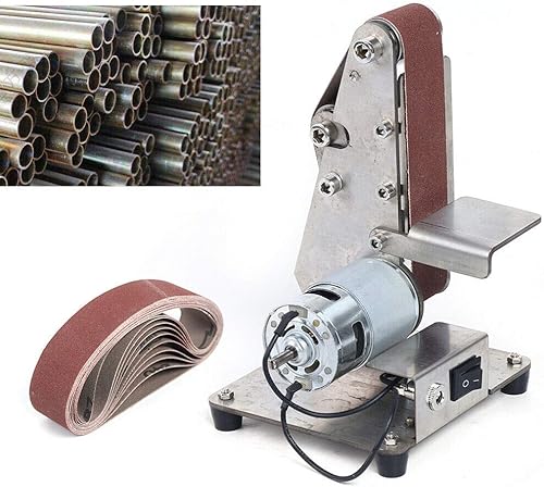 Miniatura 8 de Lijadora eléctrica de banda, mini lijadora de banda, pulidora, afiladora, máquina de pulir, molino de arena, herramienta de lijado de madera de